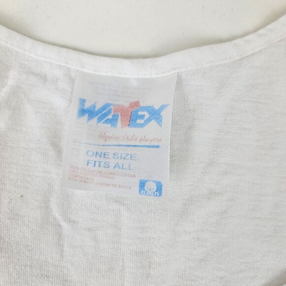 Vtg Cancun Mexico Shirt Tank Top Womens White Beach Palm Tree Swimsuit Cover Up - Picture 4 of 11